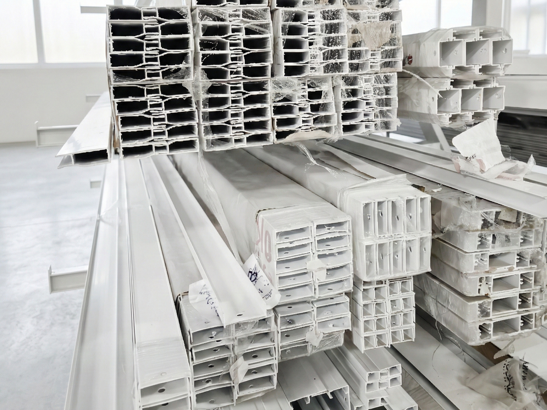 Minimalist aluminum bathroom shower door frame in polished finish